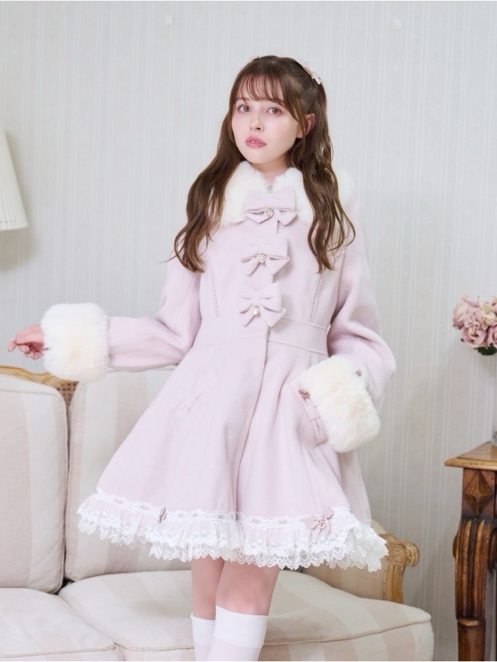 Liz Lisa Japan Winter Faux Fur Trim Coat